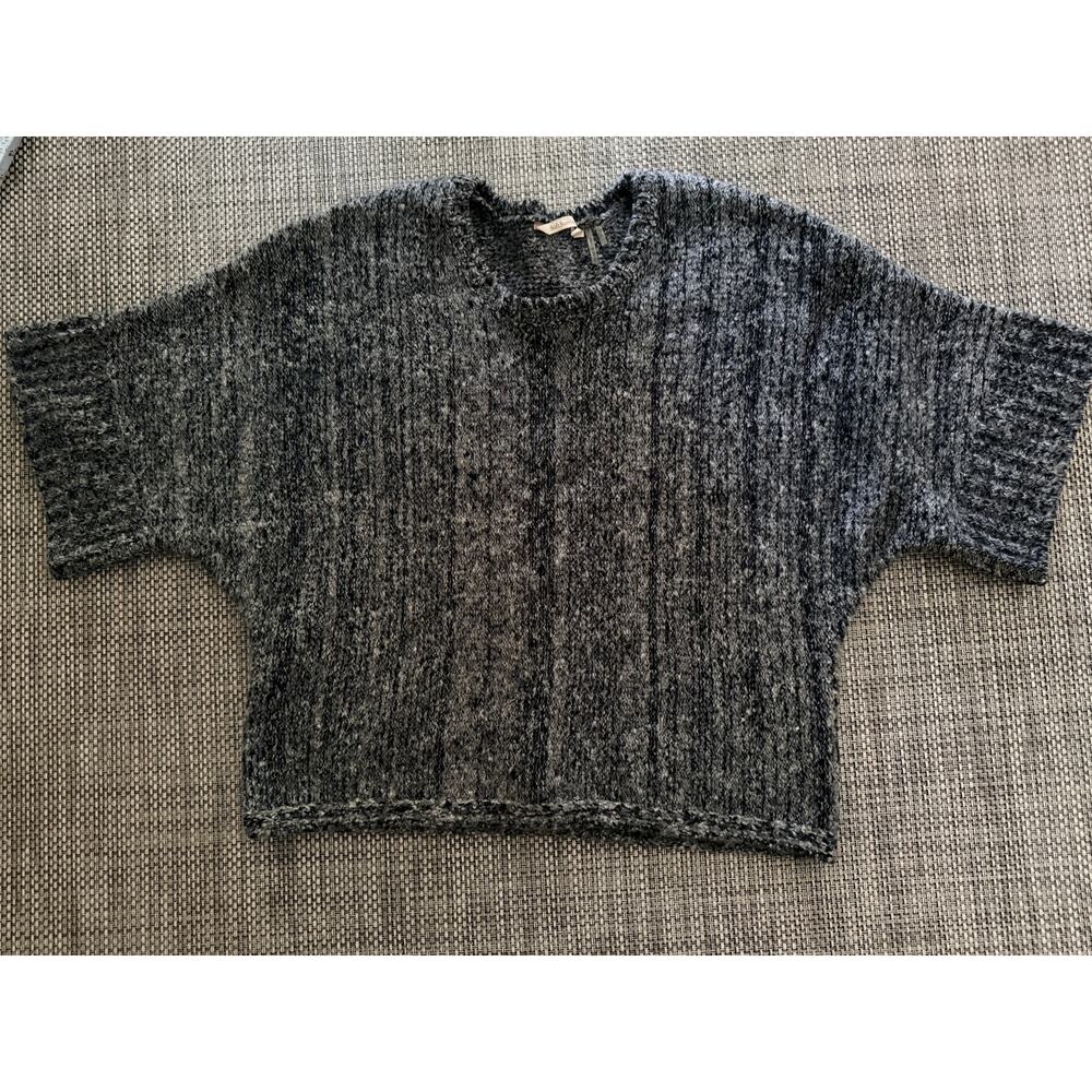 SOFT SURROUNDINGS Aberdeen Gray Wool Knit Dolman Sleeve Sweater L/XL Cozy Boho